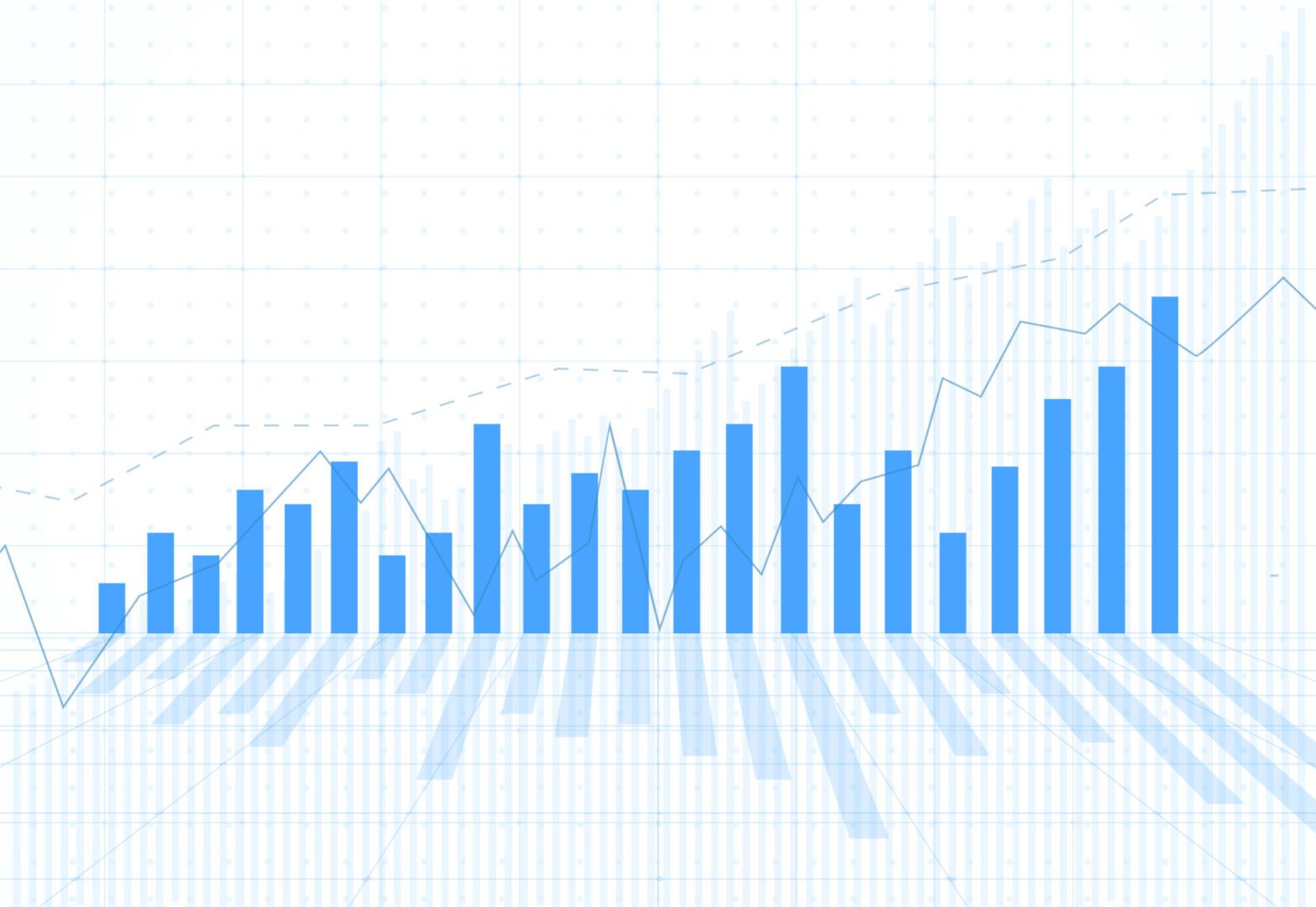 Business candle stick graph chart of stock market investment trading on white background design. Bullish point, Trend of graph. Vector illustration